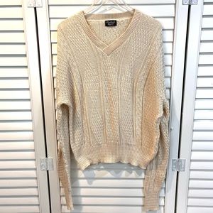 Vintage Ivory V Neck Sweater